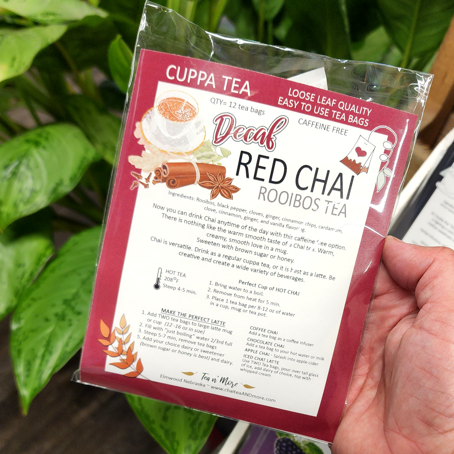 Decaf Red Rooibos Chai - CUPPA Tea Bags