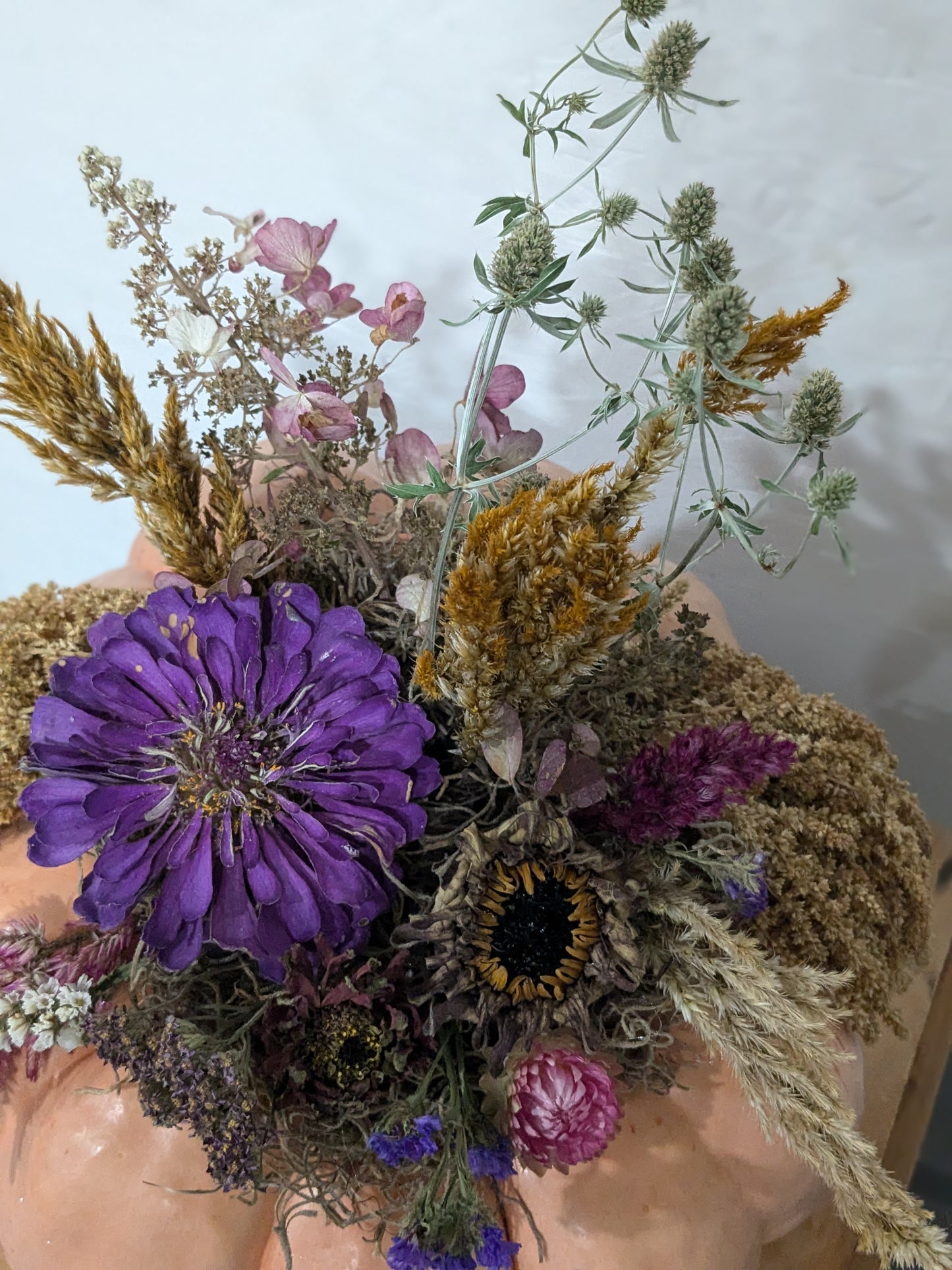 Dried Flower Pumpkin Centerpiece