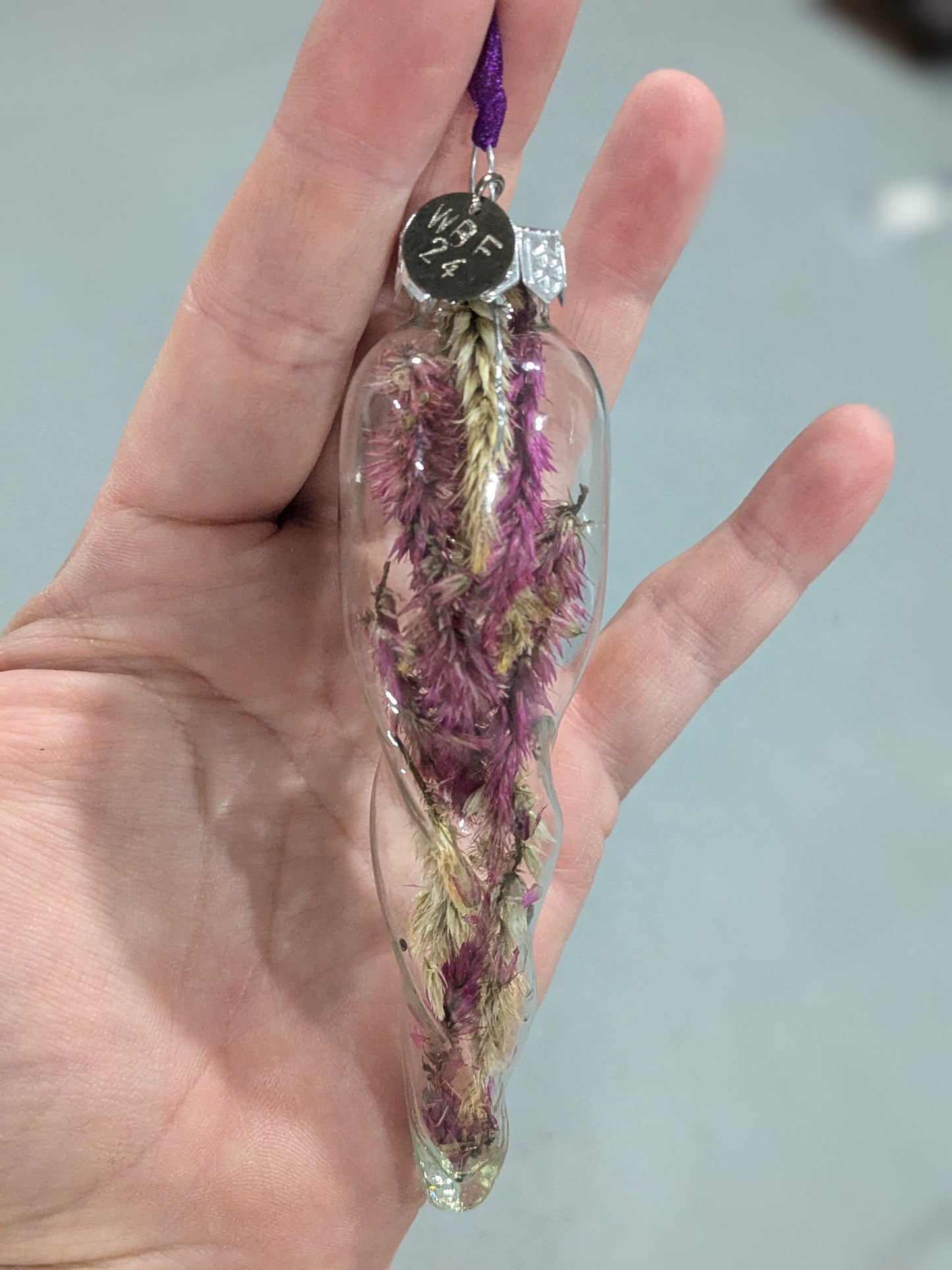 Glass Floral Ornament - Icicle