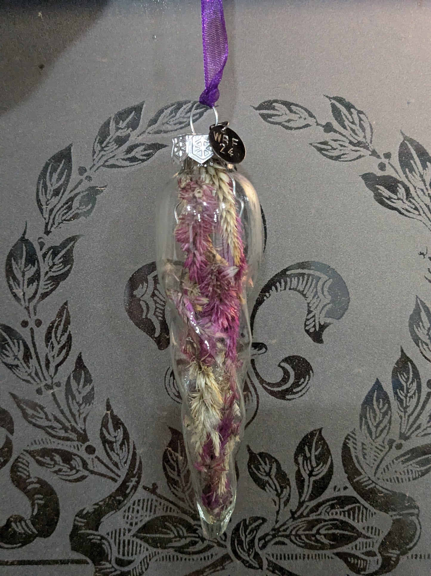 Glass Floral Ornament - Icicle